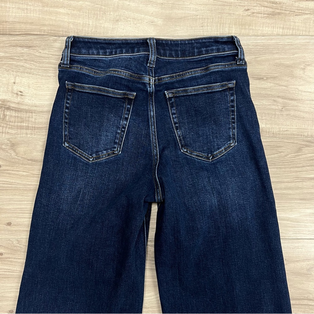 Quince Stretch High Rise Wide Leg 32” in Blue Dark Wash Size 26 - Picture 4 of 11